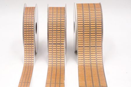 Золота жовта плетена стрічка з блоковим візерунком_AI